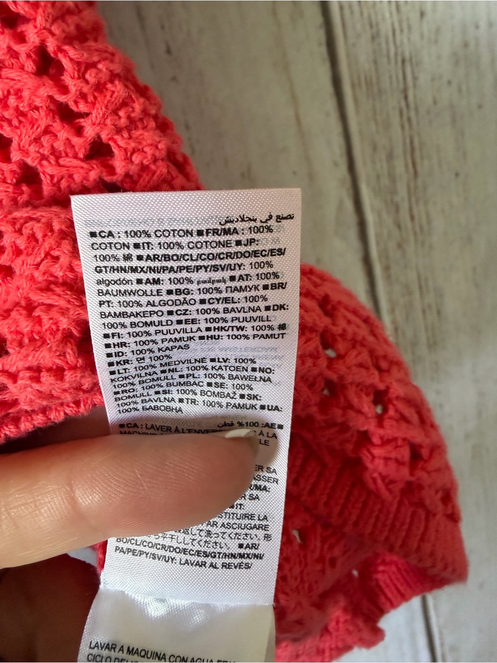 GAP Flutter Sleeve Open Knit Cotton Sweater in Coral 100% Cotton Size M - Picture 5 of 6
